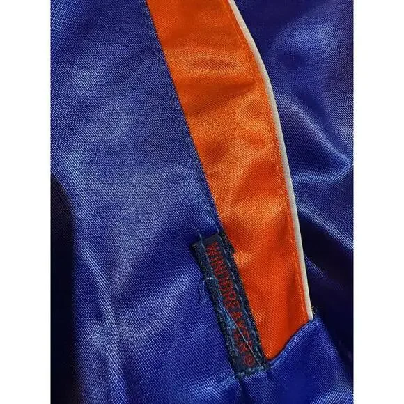 Vintage Windbreaker Satin Jacket Blue Orange M - Picture 7 of 7